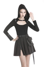 Load image into Gallery viewer, Punk rock hooded long sleeves top T-shirt  TW236 - Gothlolibeauty
