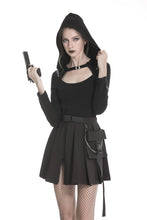 Load image into Gallery viewer, Punk rock hooded long sleeves top T-shirt  TW236 - Gothlolibeauty