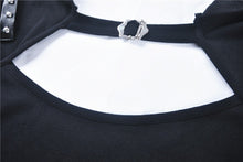 Load image into Gallery viewer, Punk rock hooded long sleeves top T-shirt  TW236 - Gothlolibeauty
