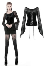 Load image into Gallery viewer, Gothic lace-up velvet T-shirt TW239 - Gothlolibeauty