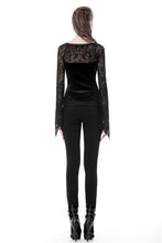 Load image into Gallery viewer, Gothic lace-up velvet T-shirt TW239 - Gothlolibeauty