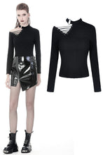 Load image into Gallery viewer, Punk hollow one shoulder sexy T-shirt TW240 - Gothlolibeauty