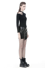 Load image into Gallery viewer, Punk hollow one shoulder sexy T-shirt TW240 - Gothlolibeauty