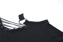 Load image into Gallery viewer, Punk hollow one shoulder sexy T-shirt TW240 - Gothlolibeauty