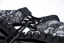 Load image into Gallery viewer, Gothic lace shoulder velvet T-shirt TW242 - Gothlolibeauty