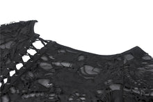 Load image into Gallery viewer, Punk skull back sexy lace-up front ragged T-shirt TW243 - Gothlolibeauty