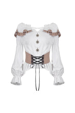 Load image into Gallery viewer, Steampunk off-shoulders bandage waist T-shirt top TW246 - Gothlolibeauty