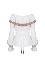 Load image into Gallery viewer, Steampunk off-shoulders bandage waist T-shirt top TW246 - Gothlolibeauty