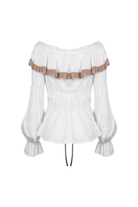 Steampunk off-shoulders bandage waist T-shirt top TW246 - Gothlolibeauty