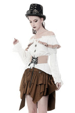 Load image into Gallery viewer, Steampunk off-shoulders bandage waist T-shirt top TW246 - Gothlolibeauty