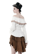 Load image into Gallery viewer, Steampunk off-shoulders bandage waist T-shirt top TW246 - Gothlolibeauty