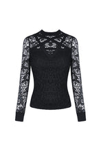 Load image into Gallery viewer, Gothic star on lace T-shirt TW249 - Gothlolibeauty
