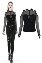 Load image into Gallery viewer, Punk off-shoulder sexy net T-shirt TW254 - Gothlolibeauty