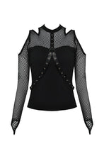 Load image into Gallery viewer, Punk off-shoulder sexy net T-shirt TW254 - Gothlolibeauty