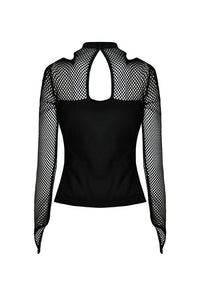 Punk off-shoulder sexy net T-shirt TW254 - Gothlolibeauty
