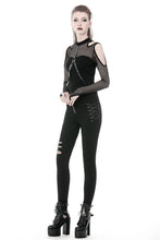 Load image into Gallery viewer, Punk off-shoulder sexy net T-shirt TW254 - Gothlolibeauty
