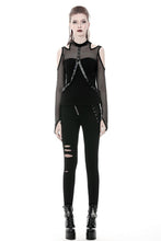 Load image into Gallery viewer, Punk off-shoulder sexy net T-shirt TW254 - Gothlolibeauty