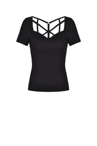 Punk women hollow chest short sleeves T-shirt TW259 - Gothlolibeauty