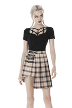 Load image into Gallery viewer, Punk women hollow chest short sleeves T-shirt TW259 - Gothlolibeauty