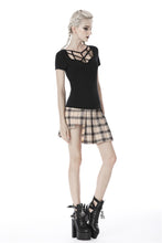 Load image into Gallery viewer, Punk women hollow chest short sleeves T-shirt TW259 - Gothlolibeauty