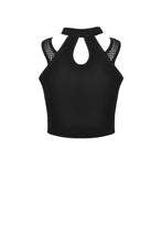 Load image into Gallery viewer, Punk net splicing midriff-baring top T-shirt TW266 - Gothlolibeauty