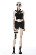 Load image into Gallery viewer, Punk net splicing midriff-baring top T-shirt TW266 - Gothlolibeauty