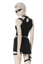 Load image into Gallery viewer, Punk net splicing midriff-baring top T-shirt TW266 - Gothlolibeauty