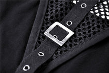 Load image into Gallery viewer, Punk net splicing midriff-baring top T-shirt TW266 - Gothlolibeauty