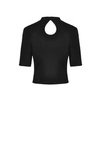 Punk women star hollow chest lace up T-shirt TW274 - Gothlolibeauty