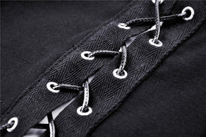 Punk women star hollow chest lace up T-shirt TW274 - Gothlolibeauty