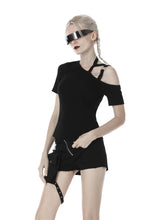 Load image into Gallery viewer, Punk asymmetrical design sexy shoulder T-shirt TW275 - Gothlolibeauty