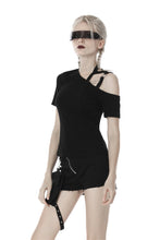 Load image into Gallery viewer, Punk asymmetrical design sexy shoulder T-shirt TW275 - Gothlolibeauty