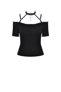 Women punk off shoulder sexy T-shirt TW284 - Gothlolibeauty