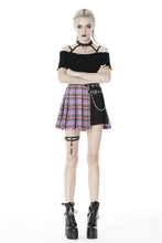 Load image into Gallery viewer, Women punk off shoulder sexy T-shirt TW284 - Gothlolibeauty