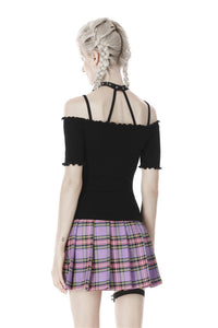Women punk off shoulder sexy T-shirt TW284 - Gothlolibeauty