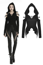 Load image into Gallery viewer, Punk haunted bat hem hooded top  TW291
