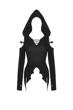Load image into Gallery viewer, Punk haunted bat hem hooded top  TW291
