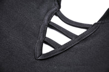 Load image into Gallery viewer, Punk haunted bat hem hooded top  TW291