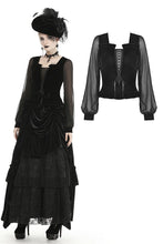 Load image into Gallery viewer, Women&#39;s deep V lace up velvet T-shirt TW298
