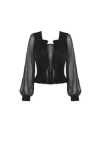 Load image into Gallery viewer, Women&#39;s deep V lace up velvet T-shirt TW298