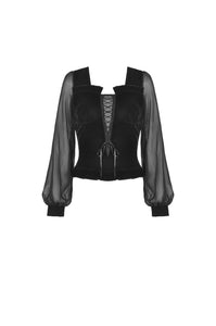 Women's deep V lace up velvet T-shirt TW298