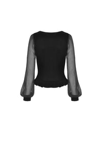 Women's deep V lace up velvet T-shirt TW298
