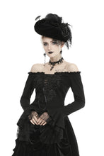 Load image into Gallery viewer, Gothic princess flower lace up off-shouders top TW301