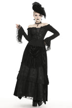 Load image into Gallery viewer, Gothic princess flower lace up off-shouders top TW301