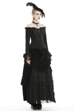 Load image into Gallery viewer, Gothic princess flower lace up off-shouders top TW301