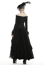 Load image into Gallery viewer, Gothic princess flower lace up off-shouders top TW301