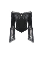 Load image into Gallery viewer, Victoria court velvet lace splicing top TW305
