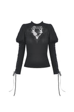 Load image into Gallery viewer, Gothic hollow out sexy rose T-shirt TW314