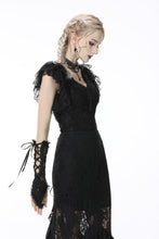 Load image into Gallery viewer, Gothic sexy lace ruffle short sleeves top TW319