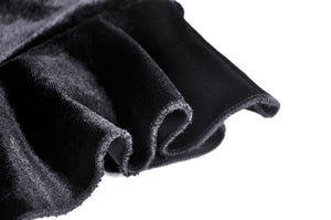 Gothic round neck short sleeves velvet top TW320